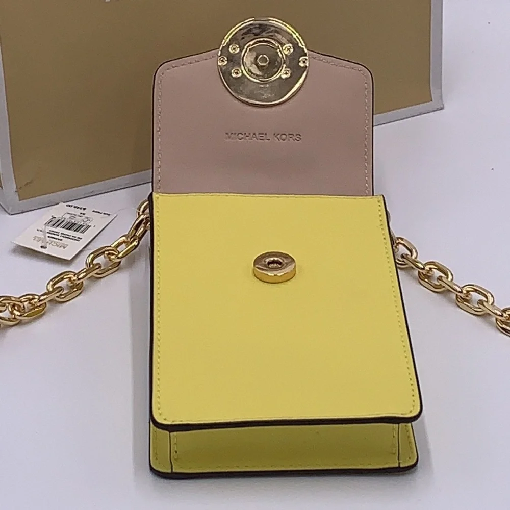 MICHAEL KORS Carmen Small Color-Block Faux Leather Phone Crossbody Bag